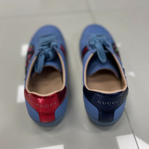 Gucci Ace Blue Leather work limited edition - Picture 4 of 5